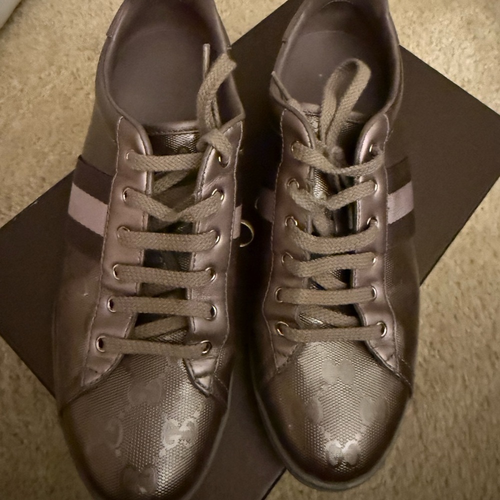 Gucci Black/Brown GG Low-Top Sneakers